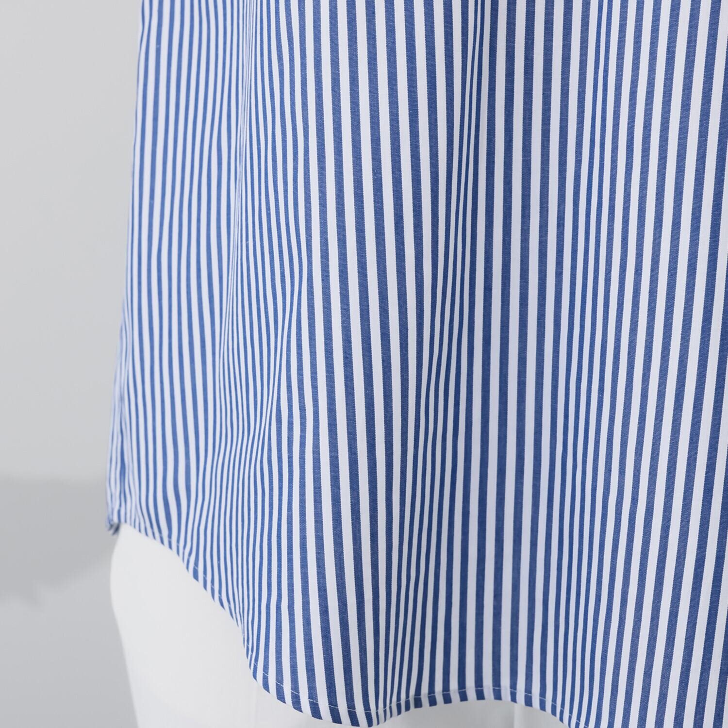 モカサン　ジュンコシマダ コットンストライプ スキッパーカラーシャツ