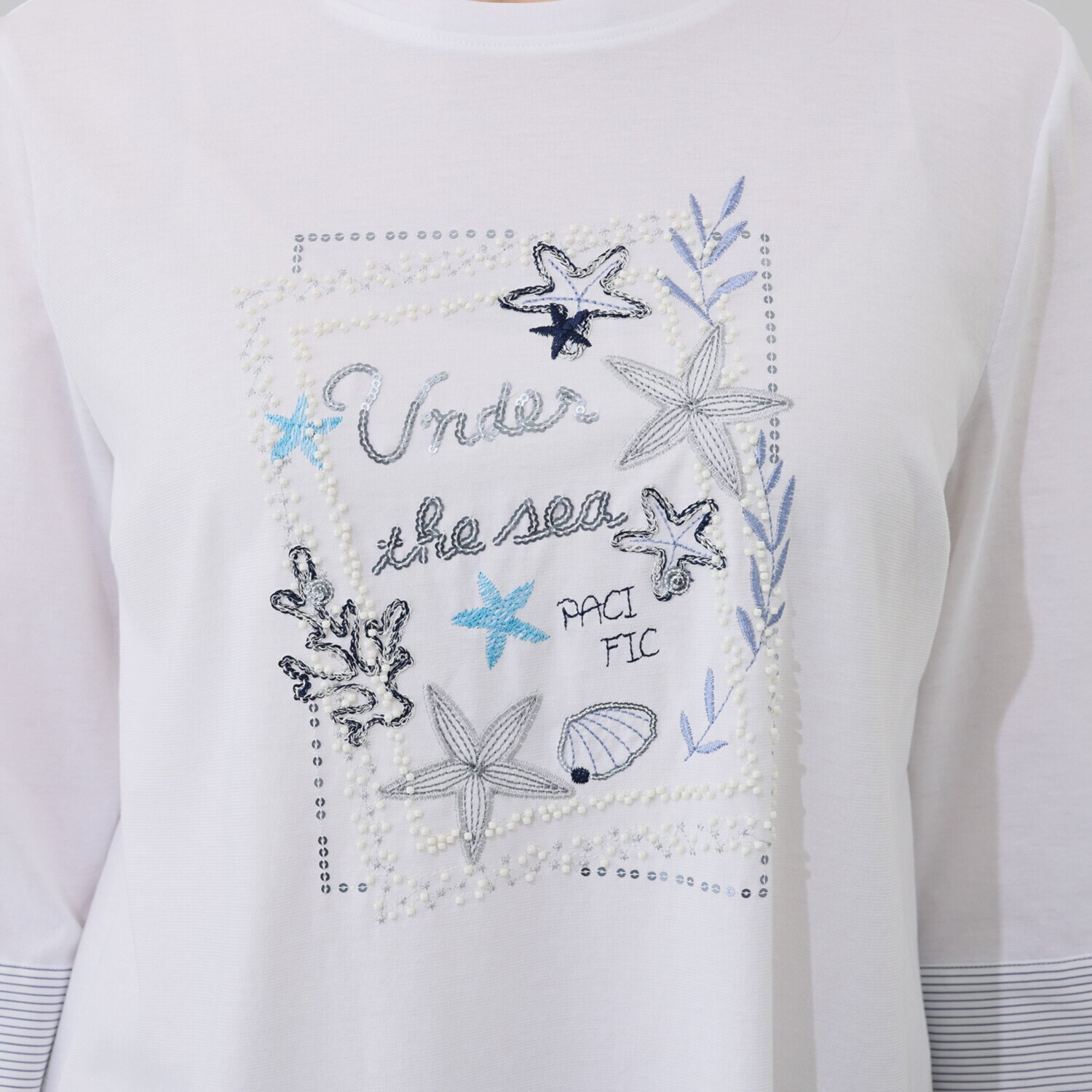 レ・ラリック ビーズ＆刺しゅう加工 カットソー