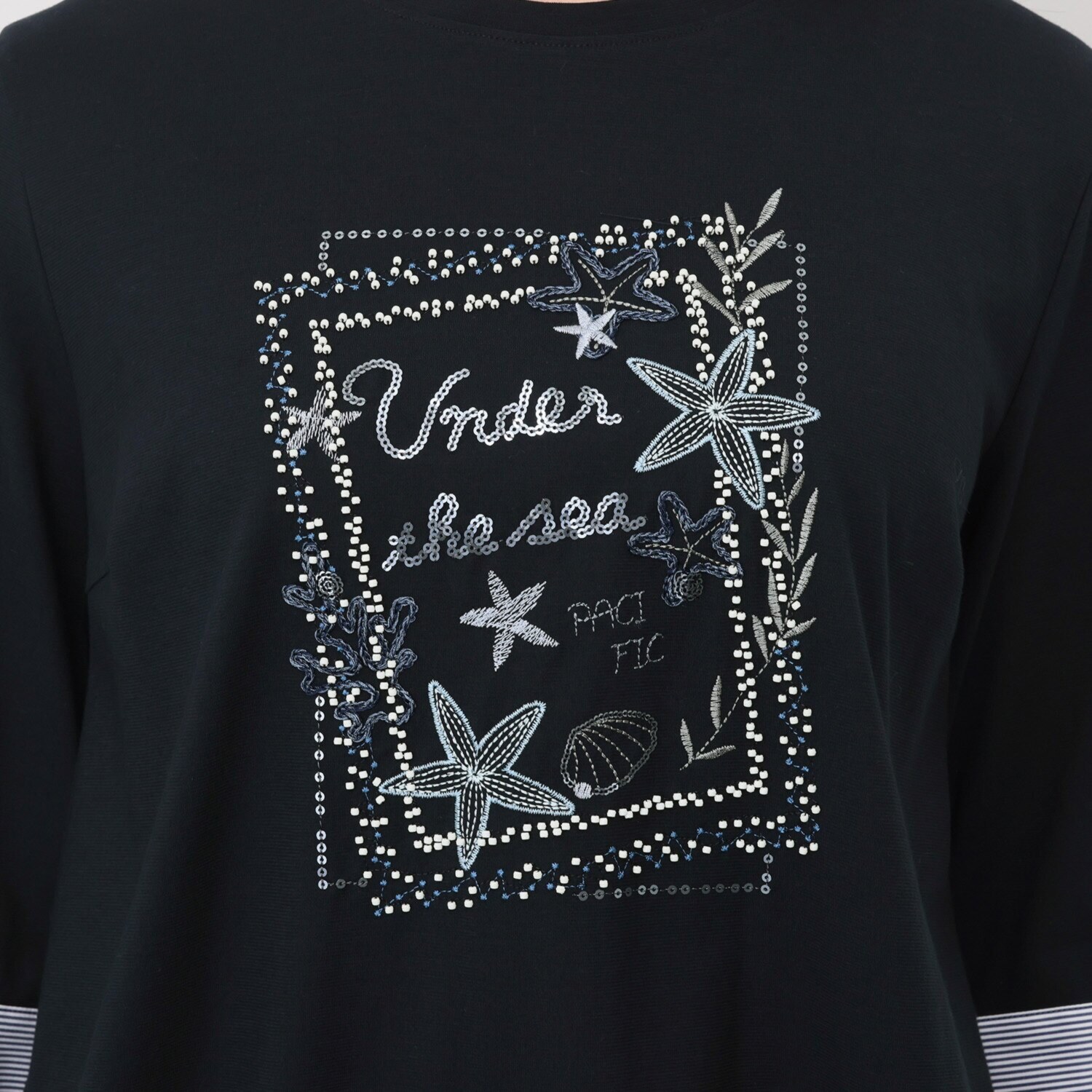 レ・ラリック ビーズ＆刺しゅう加工 カットソー