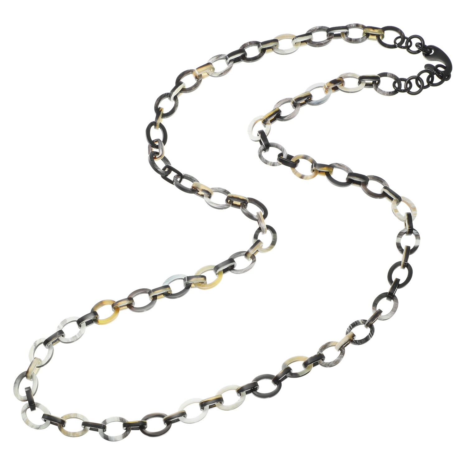 ミル・レーヴ 水牛 チェーンデザイン スーパーロングネックレス