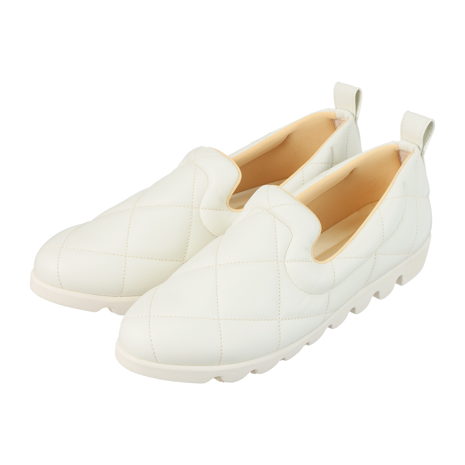 ヒルズアヴェニュー ＜日本製＞シープレザー キルティング リップルソールスリッポン