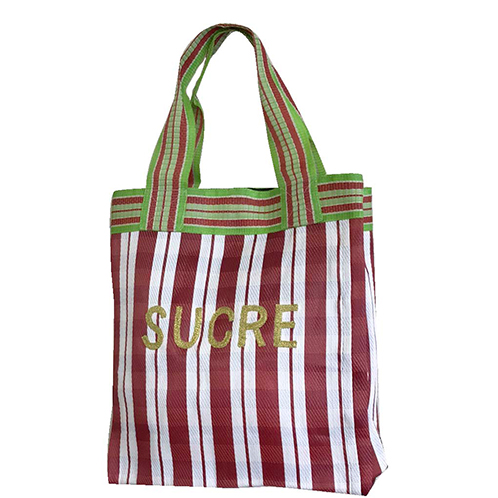 かわいい雑貨屋さん グロリア 刺しゅうロゴアクセント スクエア ビニールトートバッグ