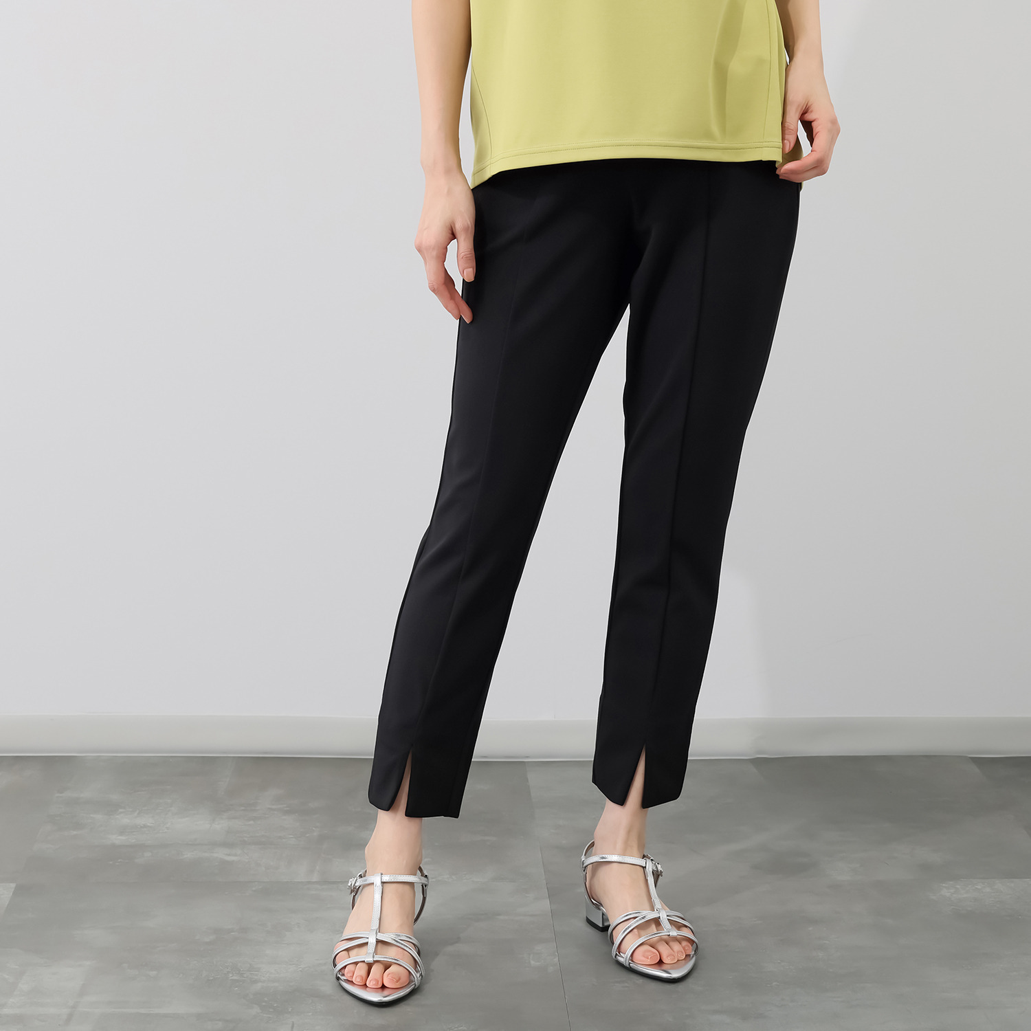 ラ・シュシュ ＵＶカット ドライジョーゼット センタースリット入り スリムパンツ