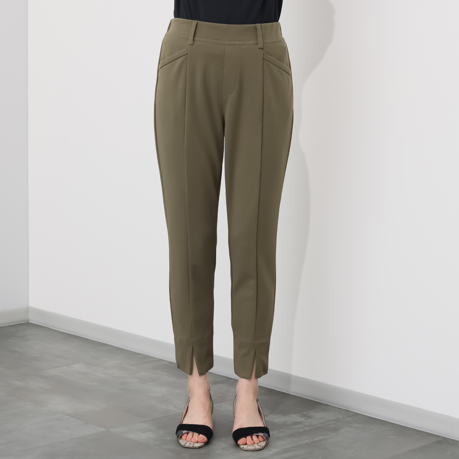 ラ・シュシュ ＵＶカット ドライジョーゼット センタースリット入り スリムパンツ