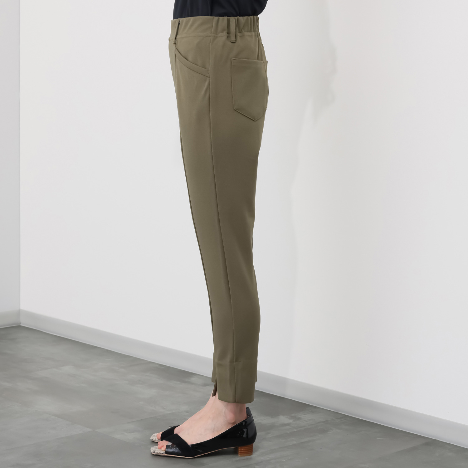 ラ・シュシュ ＵＶカット ドライジョーゼット センタースリット入り スリムパンツ