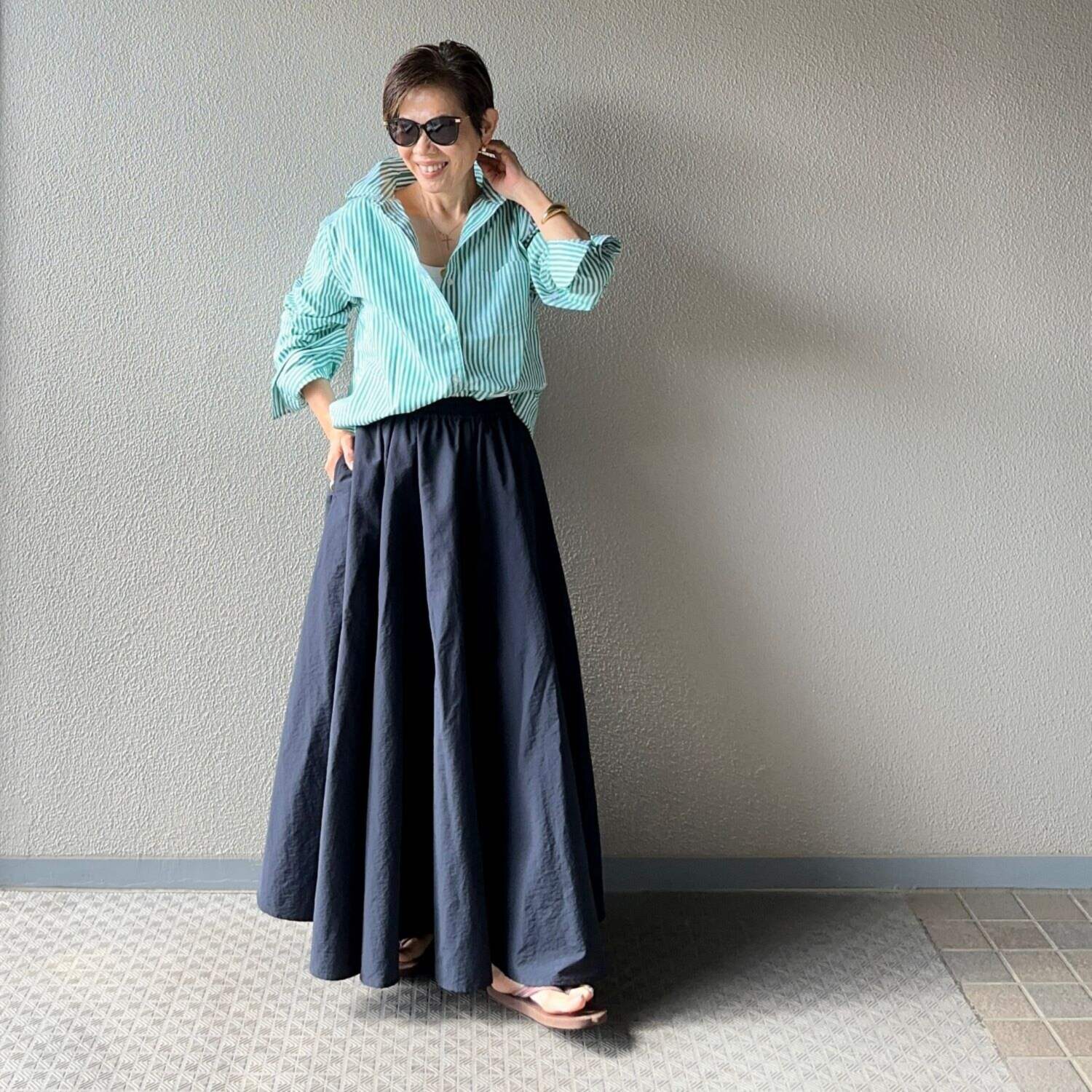 ラソエヌサーティスリー ディグリーズ はっ水 ギャザースカート