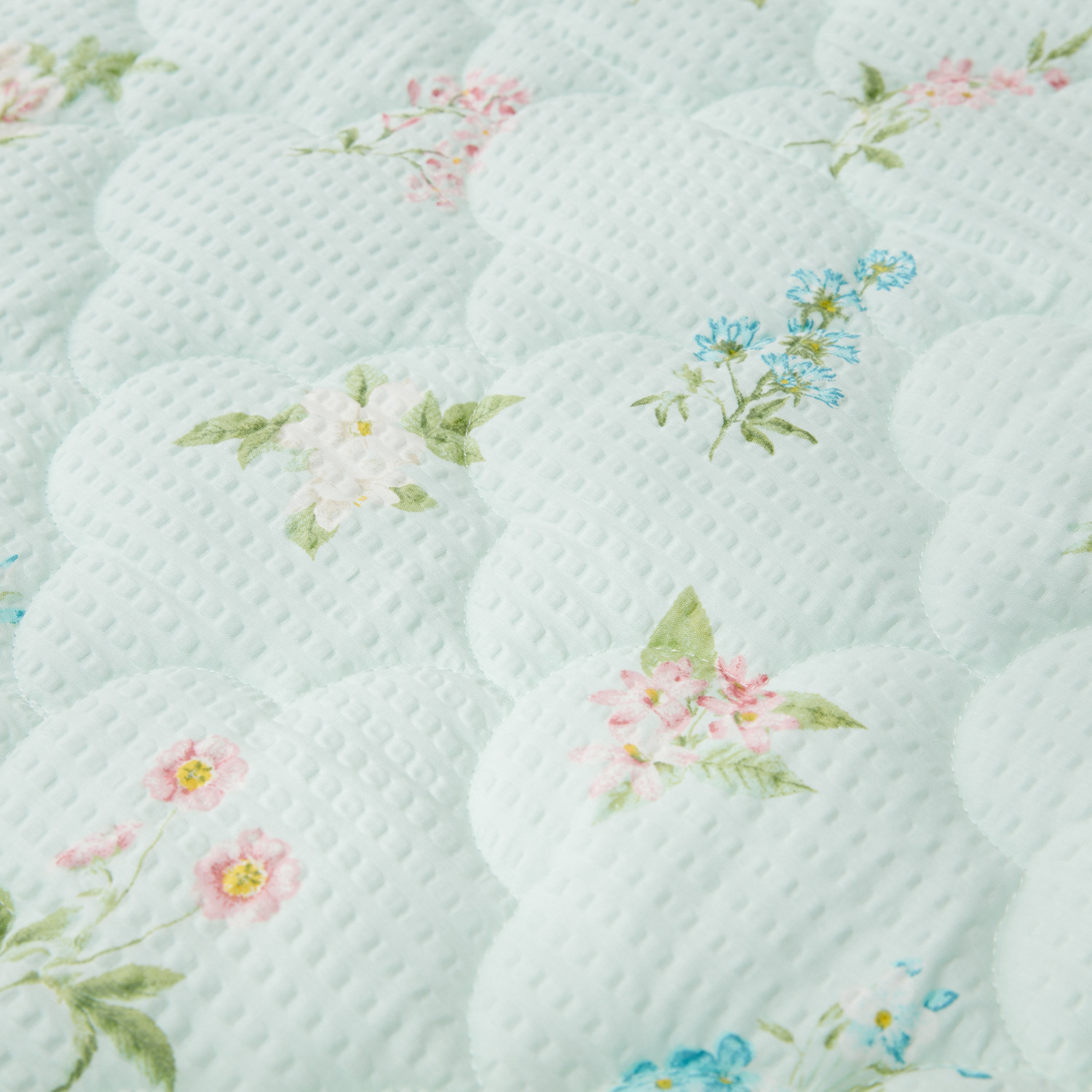 大津毛織 やわらか・さわやか 綿混リップル キルトケット＆ 敷きパッド２点セット ＜シングル＞