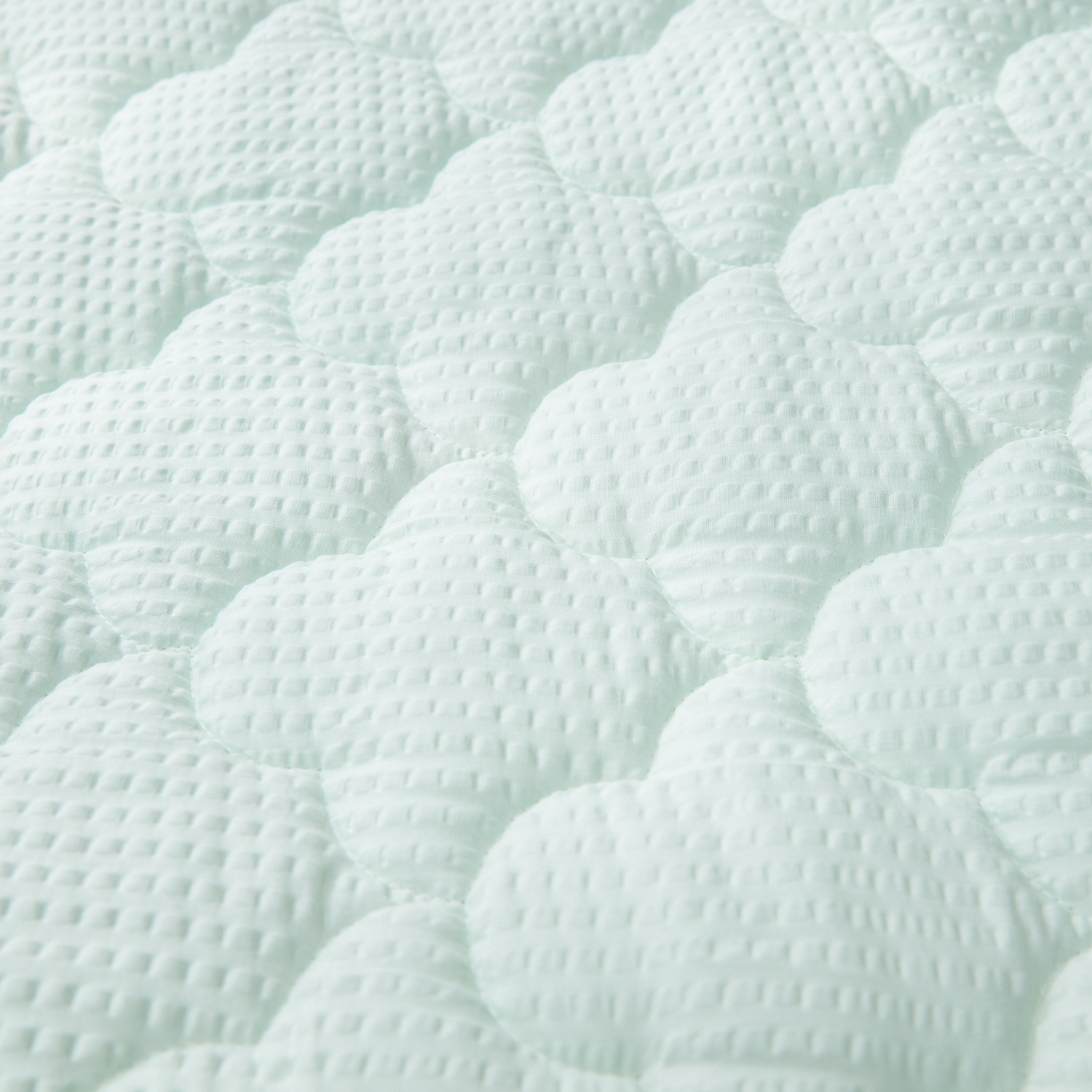 大津毛織 やわらか・さわやか 綿混リップル キルトケット＆ 敷きパッド２点セット ＜セミダブル＞