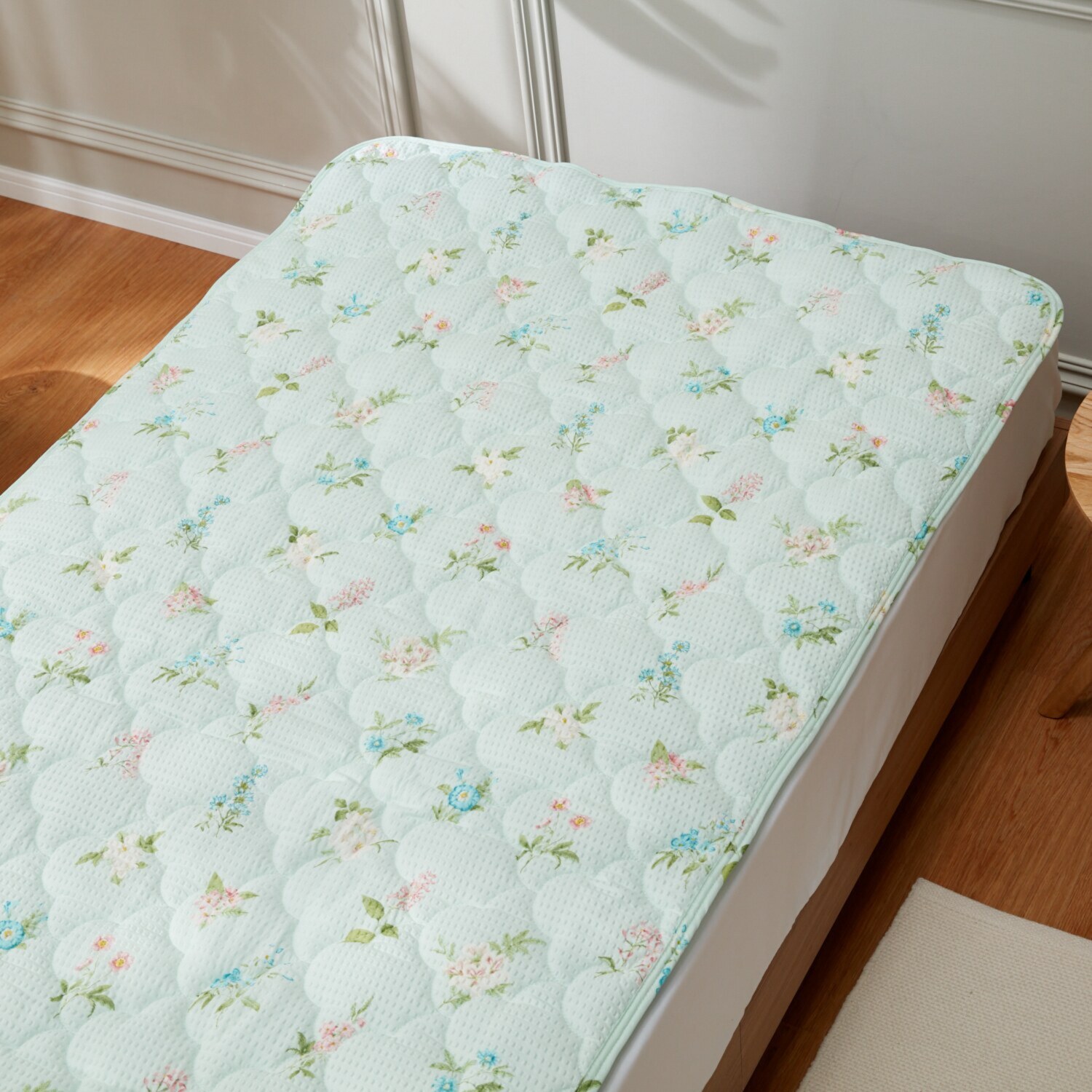 大津毛織 やわらか・さわやか 綿混リップル キルトケット＆ 敷きパッド２点セット ＜セミダブル＞