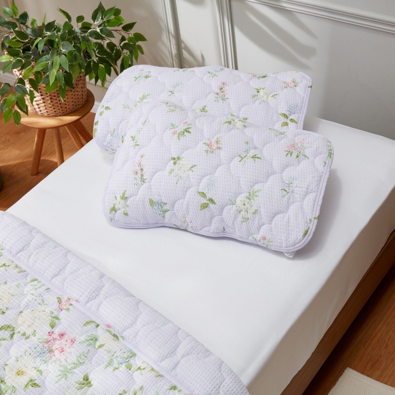 大津毛織 やわらか・さわやか 綿混リップル 枕パッド２枚組