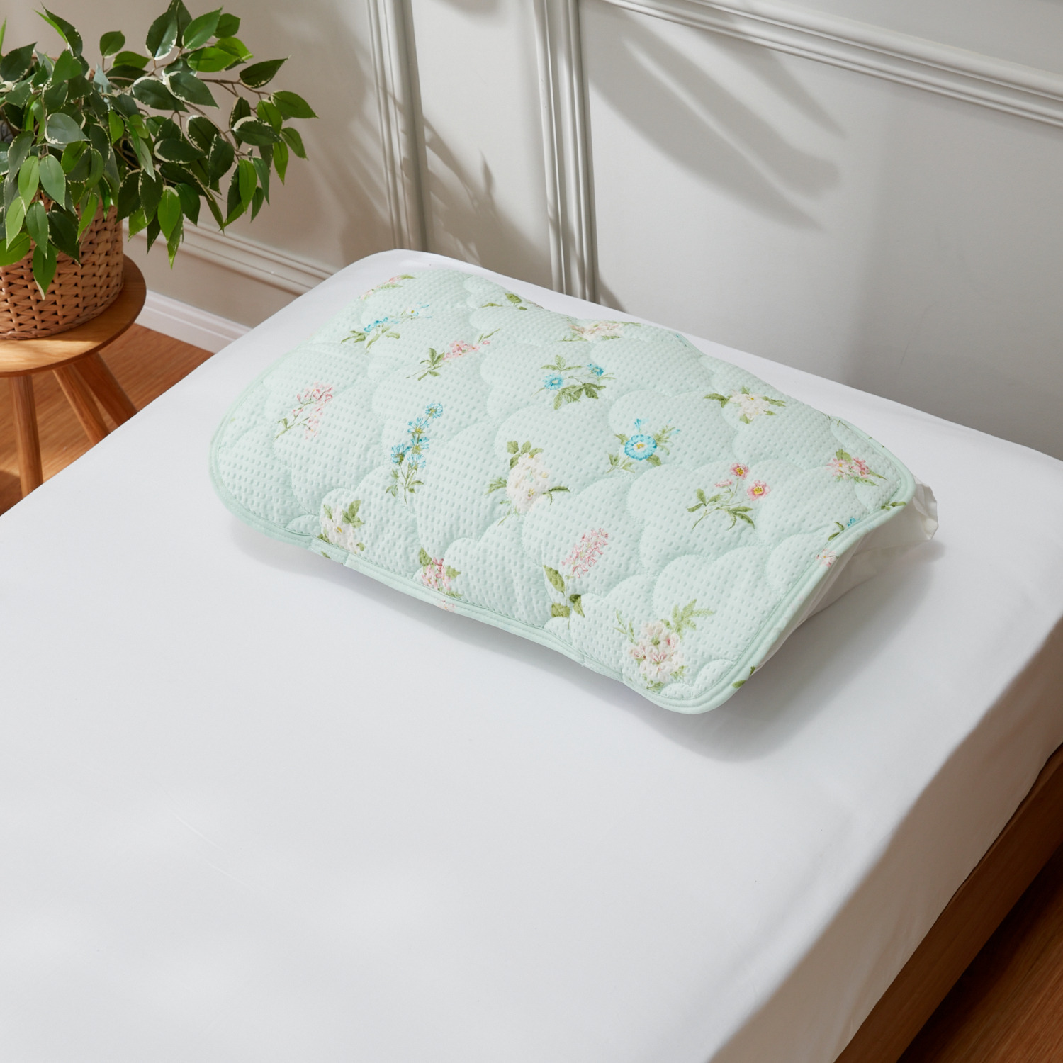 大津毛織 やわらか・さわやか 綿混リップル 枕パッド２枚組