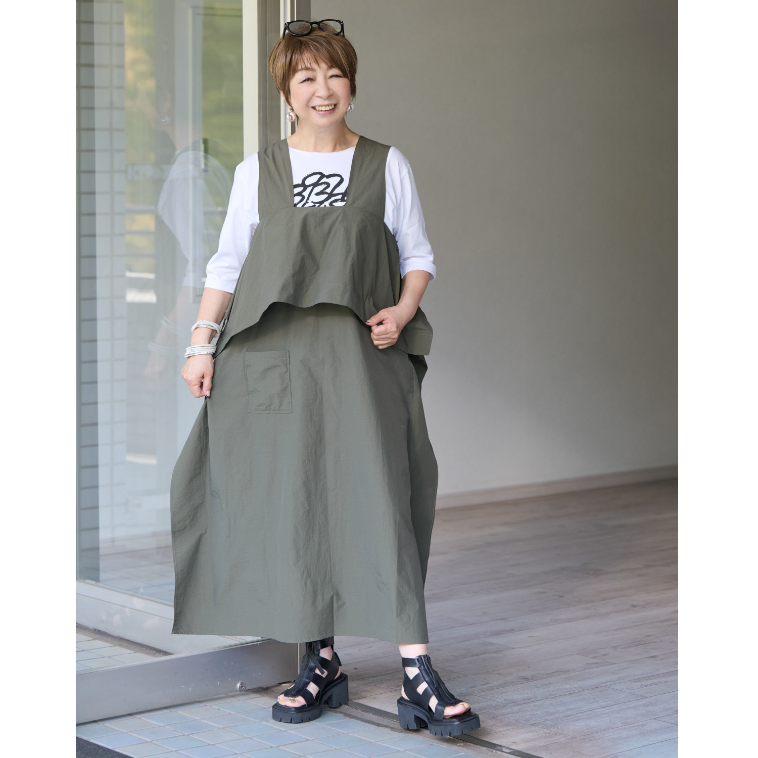 ウノ・ウノ・ドゥーエ アレンジいろいろ 着て楽しい ２ウェイ ジャンパースカート