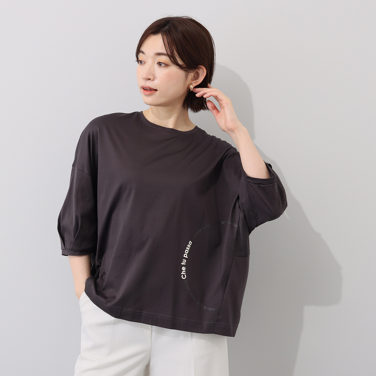 クオリー 綿１００％ サークルラインロゴ プルオーバー