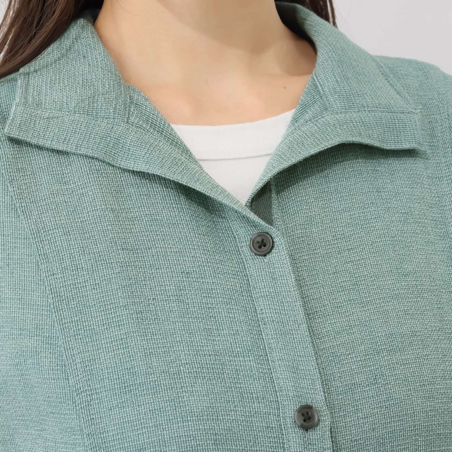 ルナリア 麻混カラミ織 スタンドカラーベスト