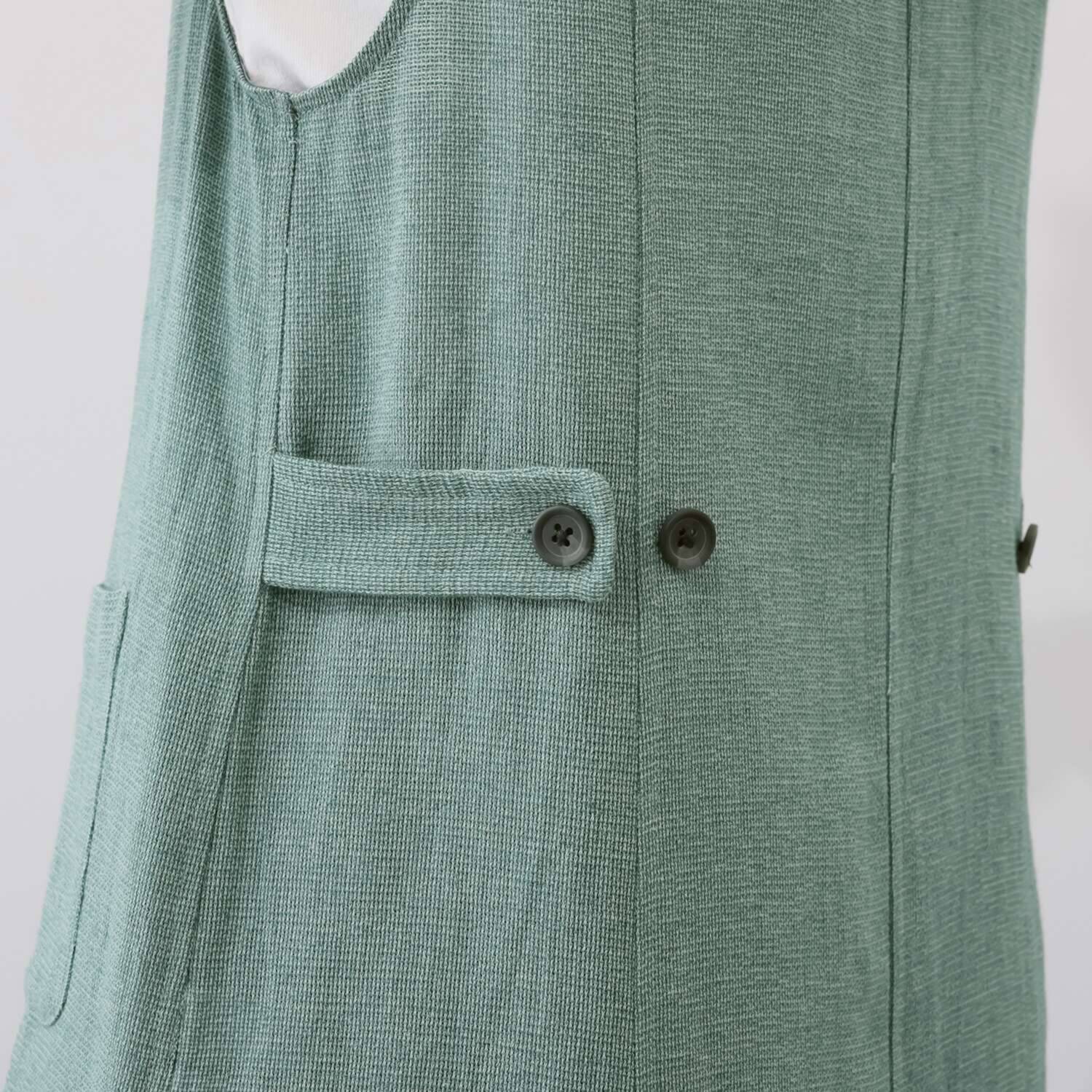 ルナリア 麻混カラミ織 スタンドカラーベスト