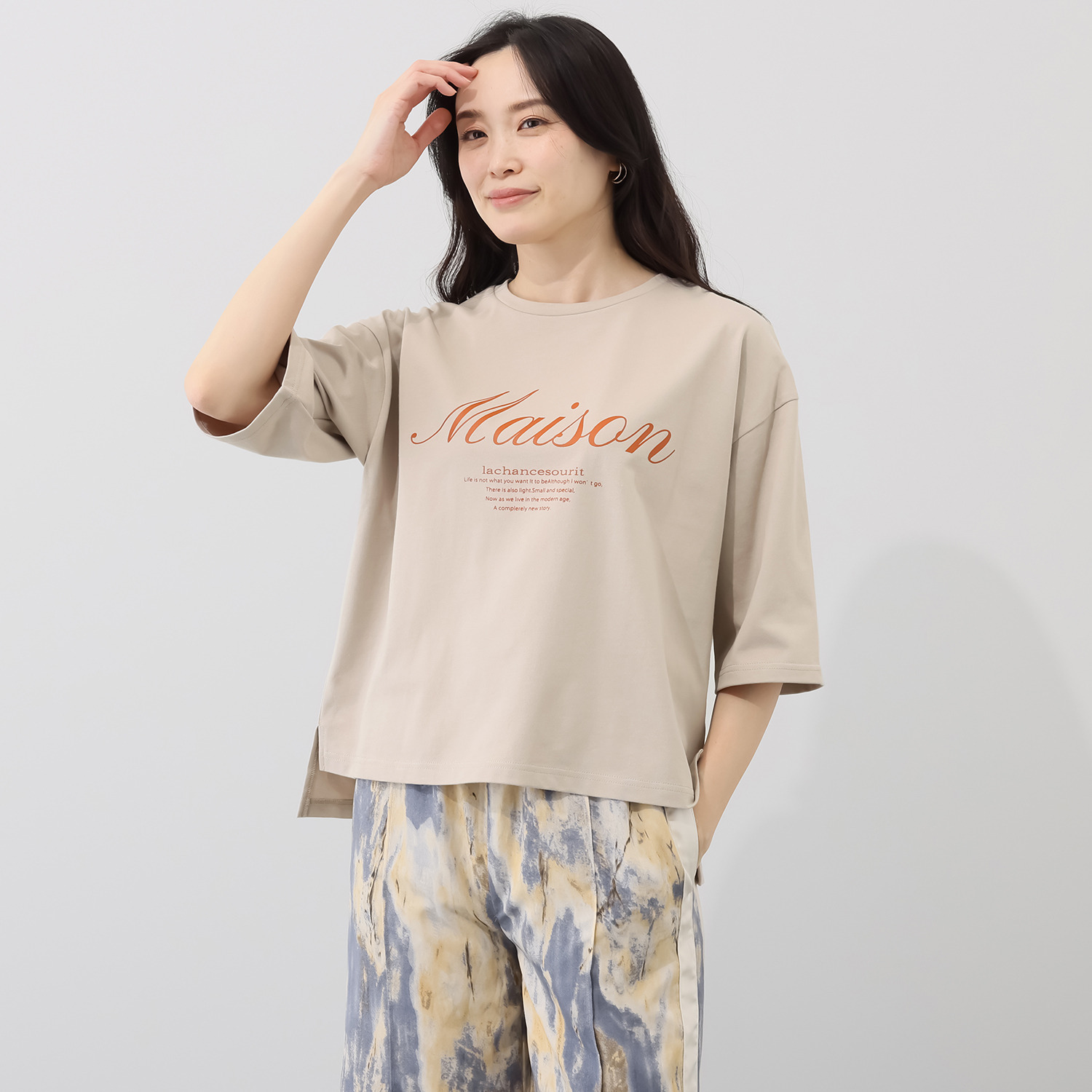 エピデミーク コットン１００％ 配色ロゴＴシャツ
