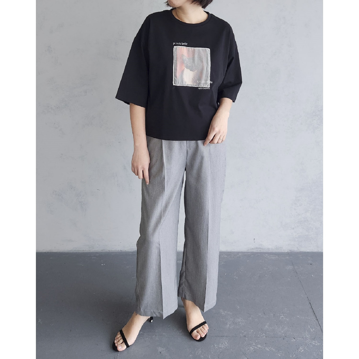 エピデミーク オーガンジー加工 猫Ｔシャツ