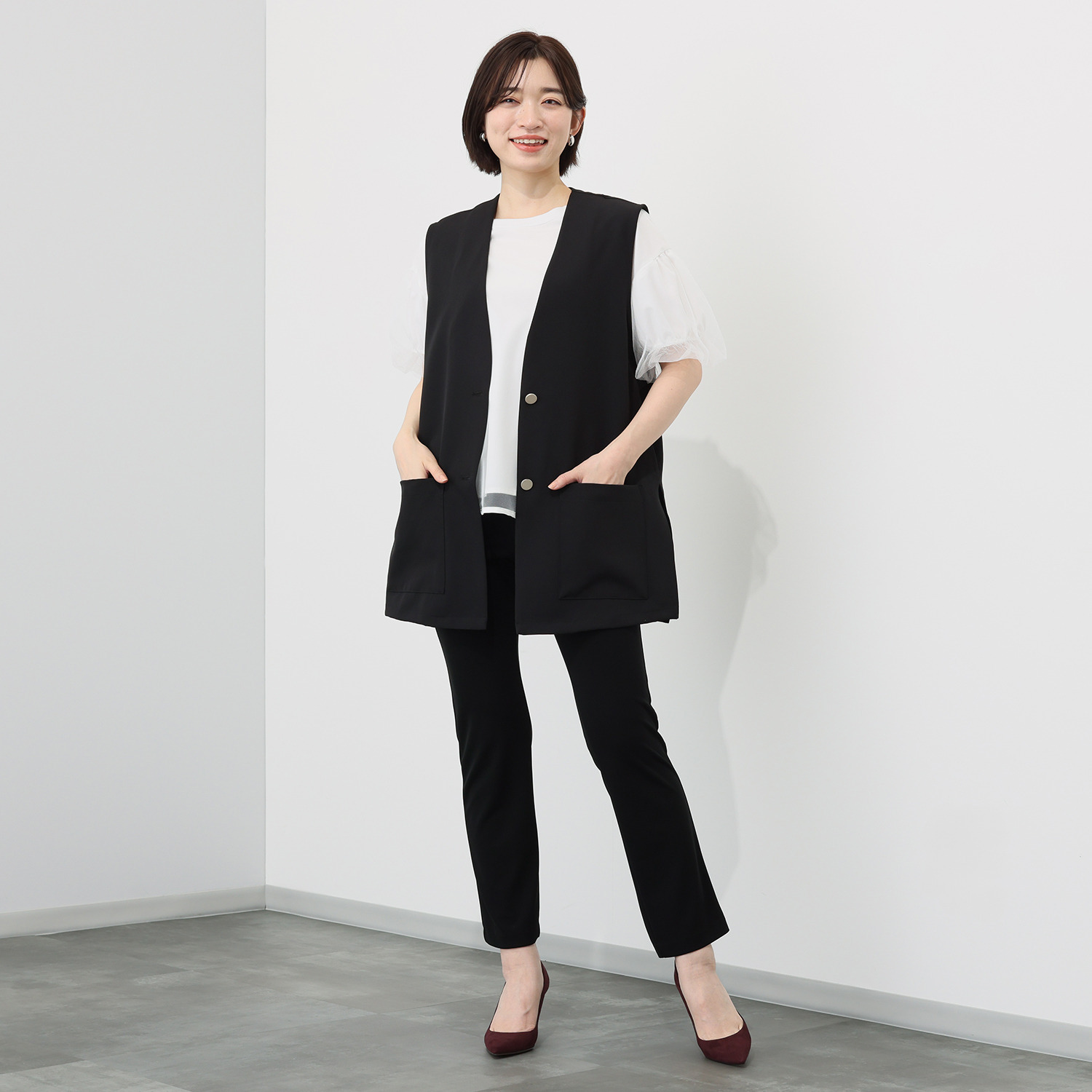 上質ごこち 接触冷感 ソアロン ストレートパンツ ２本セット ＜股下７０ｃｍ＞