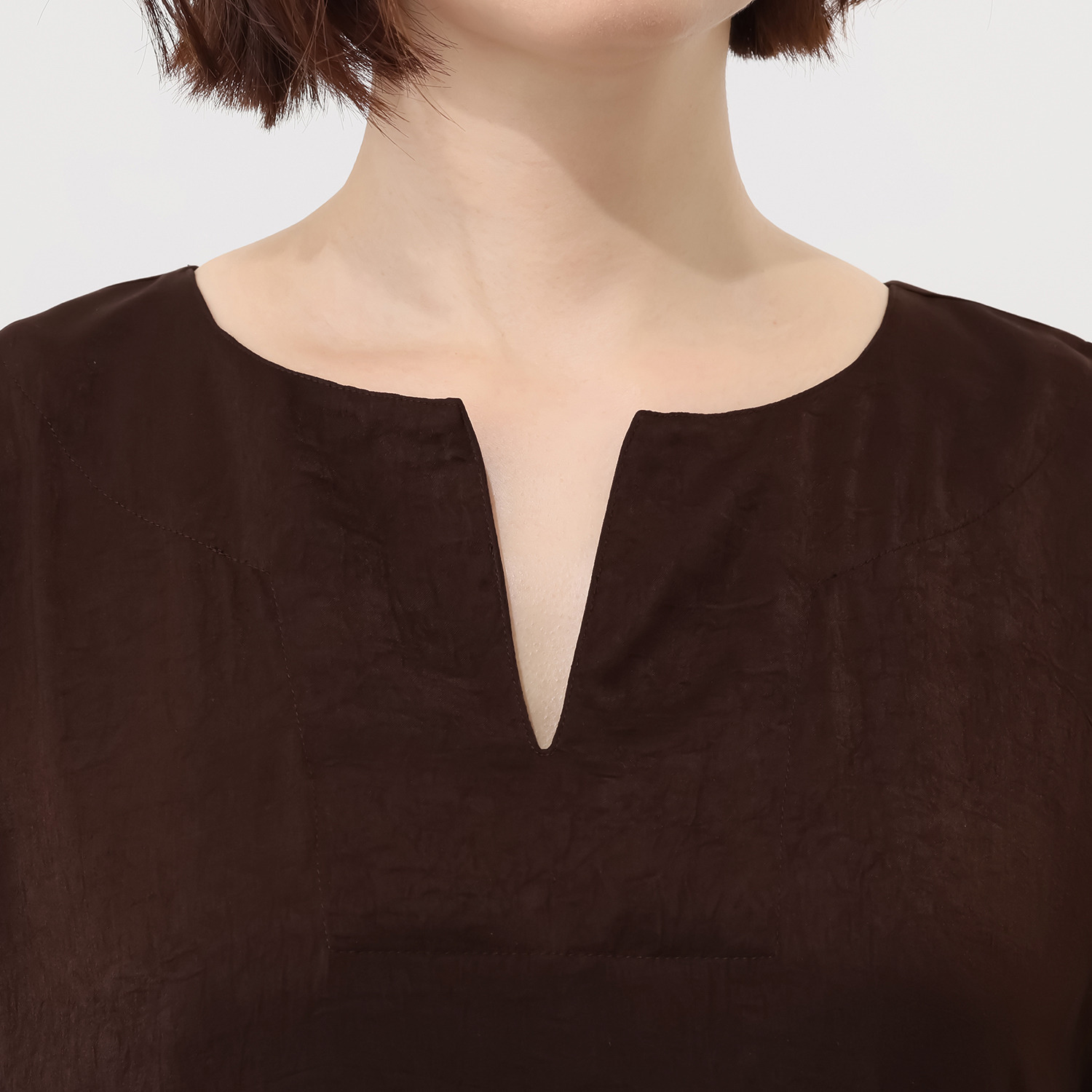 フェアリア　ビス インナーキャミソール付 サテン調 カフタンワンピース