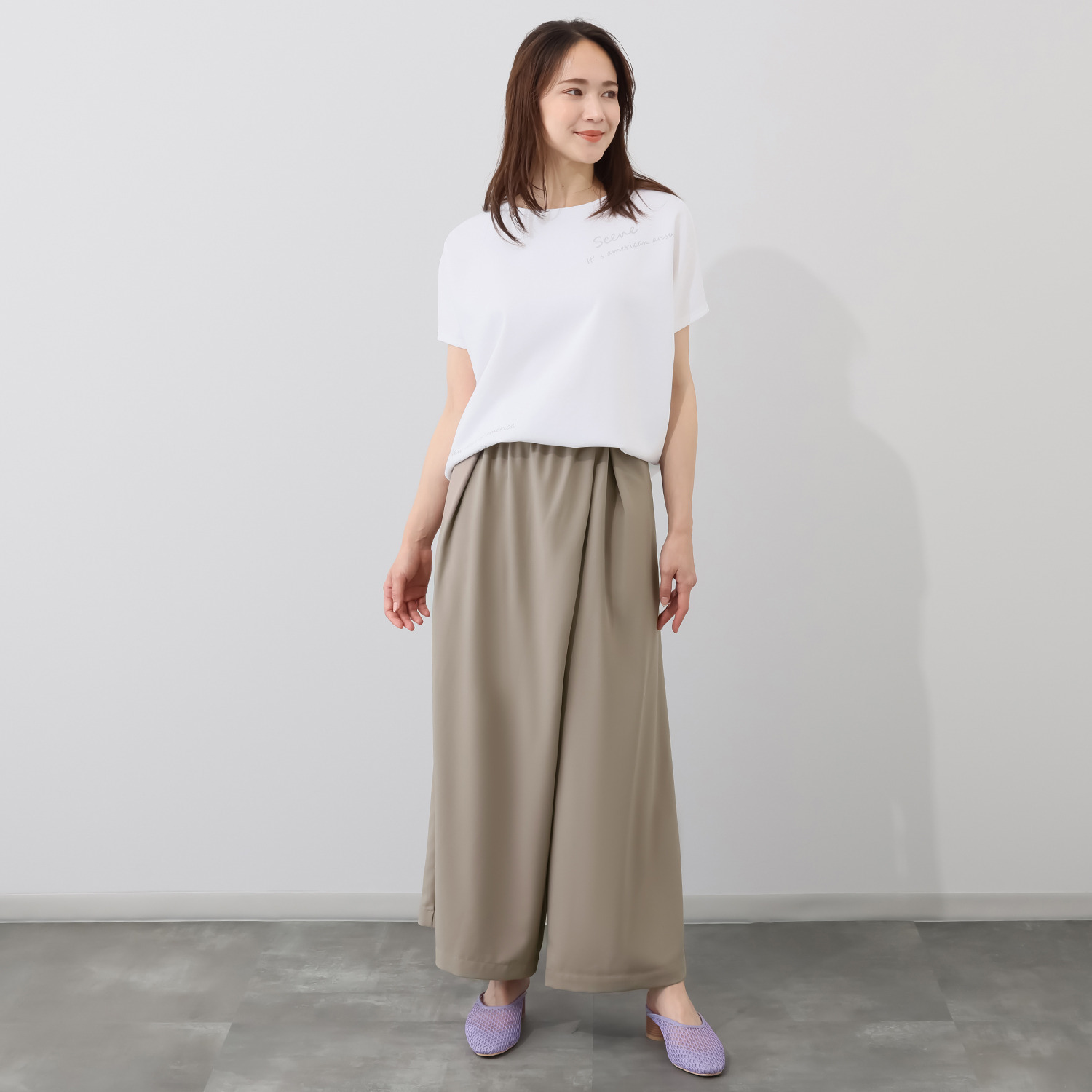 シーン アシンメトリー ワイドパンツ