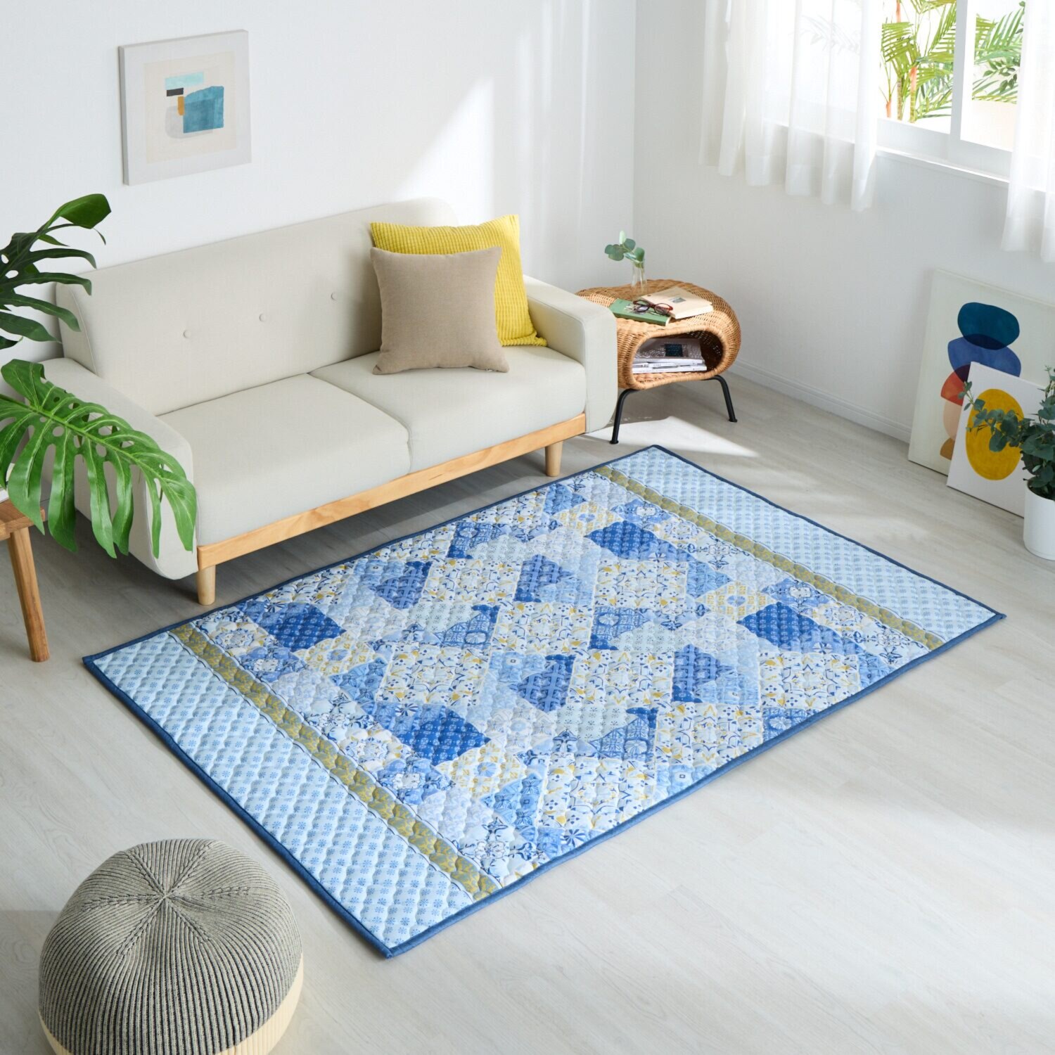 モリリン もちもちさらっと快適 除湿・消臭・防ダニ ＤＲＹ＆ＤＥＯ 冷感キルトラグ ＜１３０×１９０ｃｍ＞