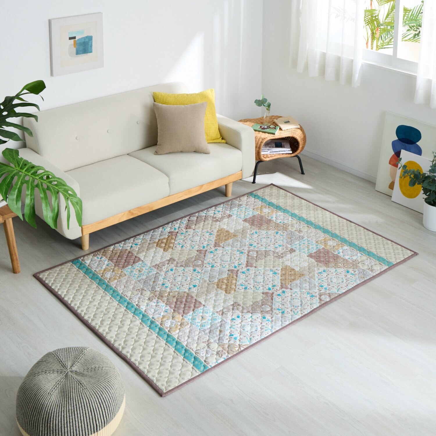 モリリン もちもちさらっと快適 除湿・消臭・防ダニ ＤＲＹ＆ＤＥＯ 冷感キルトラグ ＜１３０×１９０ｃｍ＞