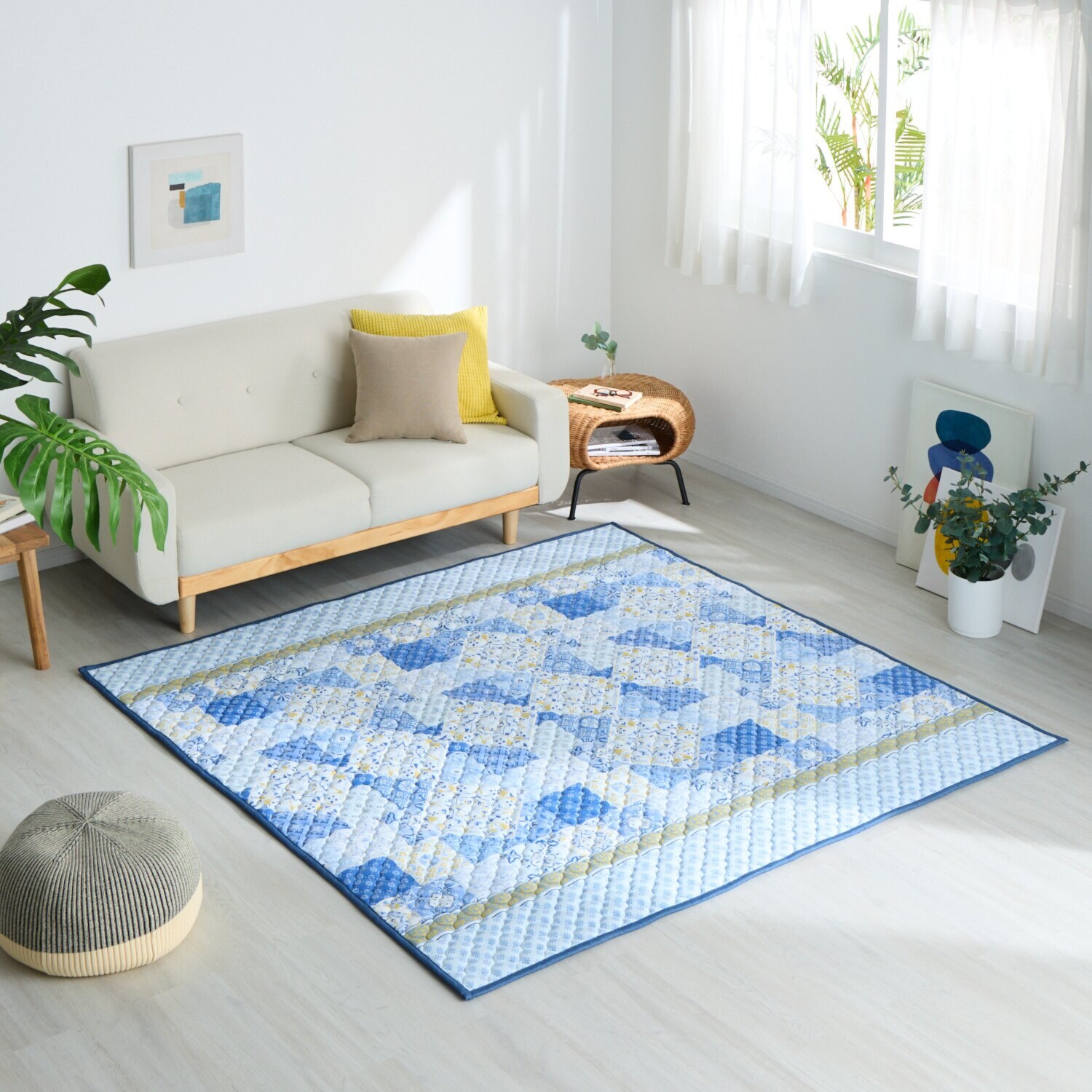 モリリン もちもちさらっと快適 除湿・消臭・防ダニ ＤＲＹ＆ＤＥＯ 冷感キルトラグ ＜１９０×１９０ｃｍ＞