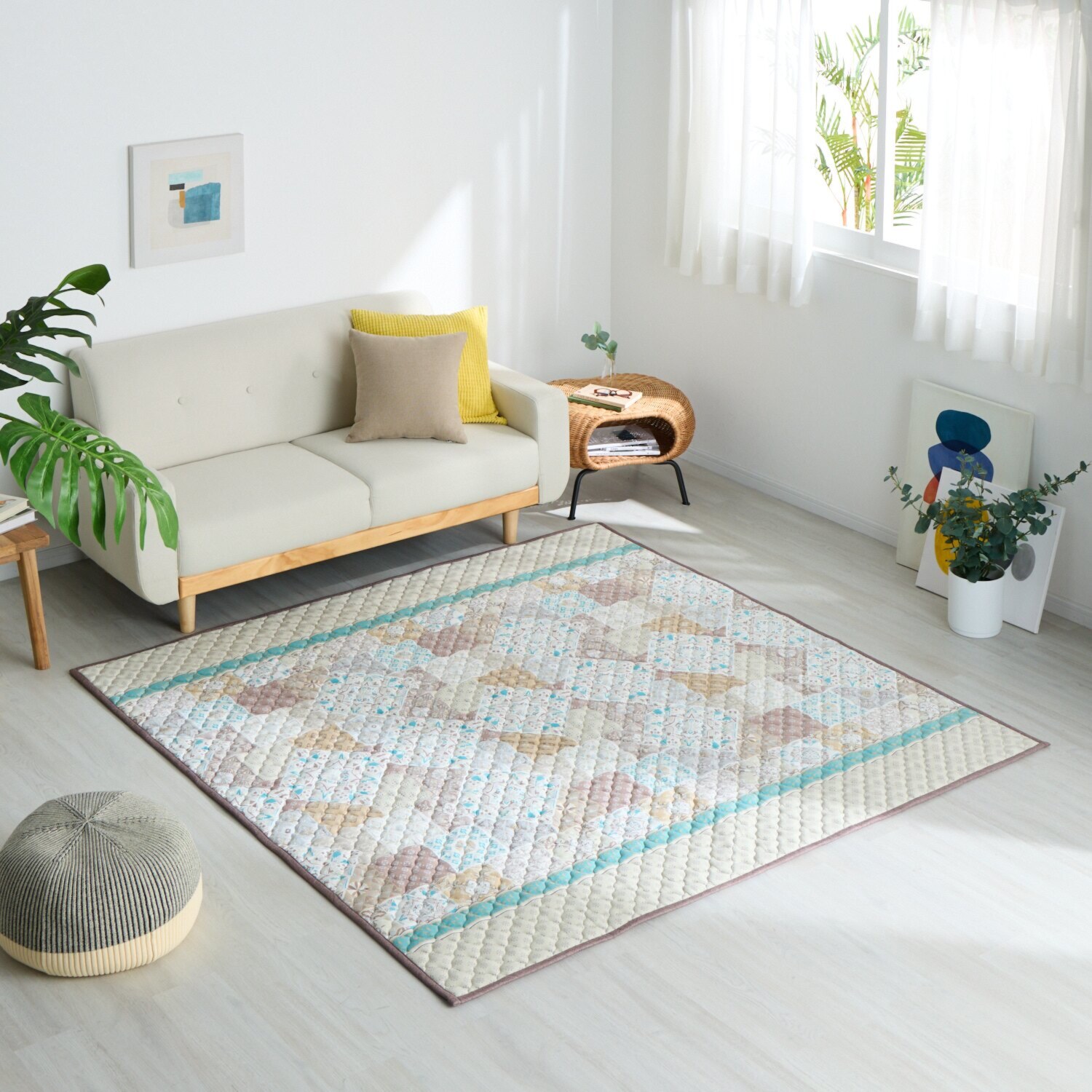 モリリン もちもちさらっと快適 除湿・消臭・防ダニ ＤＲＹ＆ＤＥＯ 冷感キルトラグ ＜１９０×１９０ｃｍ＞