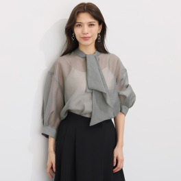 アリュメット セミシアーオーガンジー ブラウス