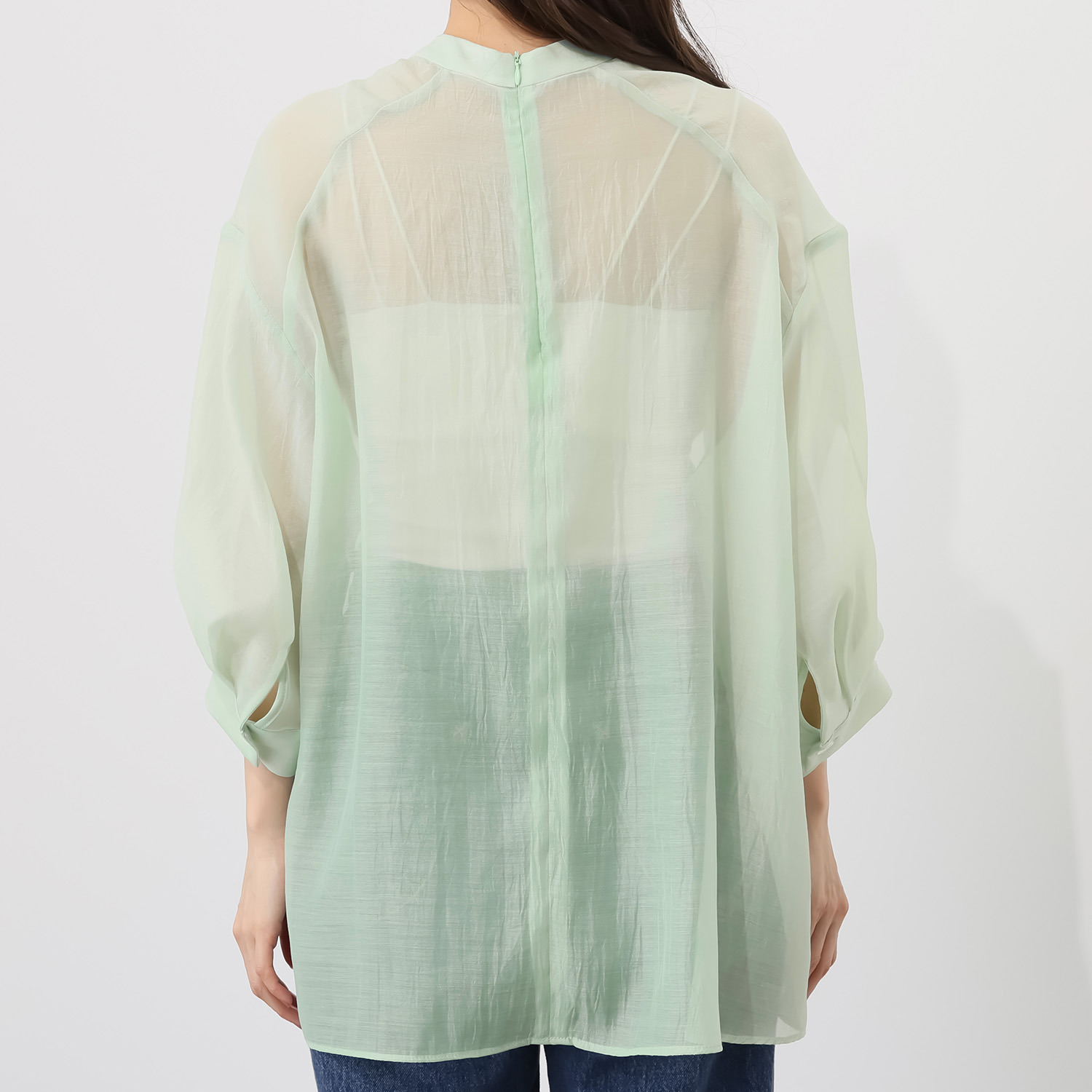 アリュメット セミシアーオーガンジー ブラウス