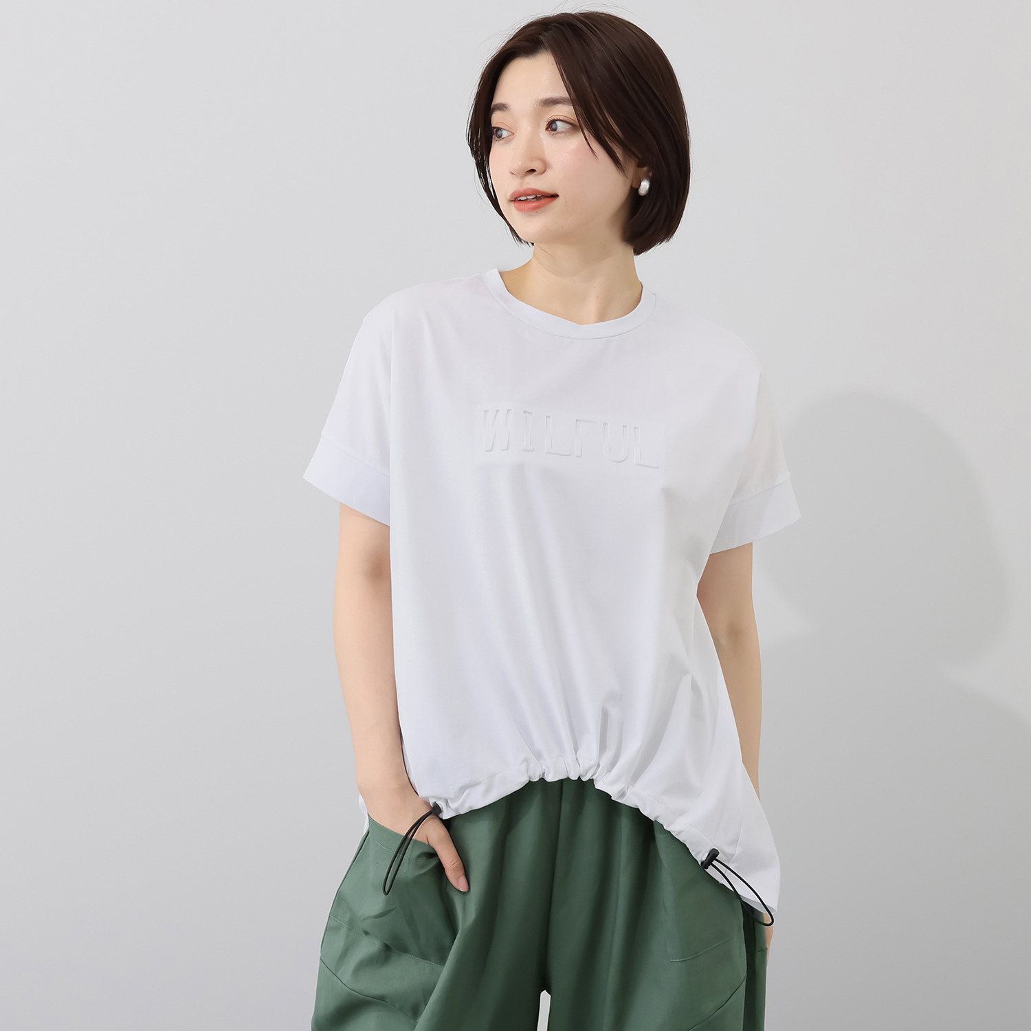 コイビトミサキ ドローストリング付 ロゴアクセント プルオーバー