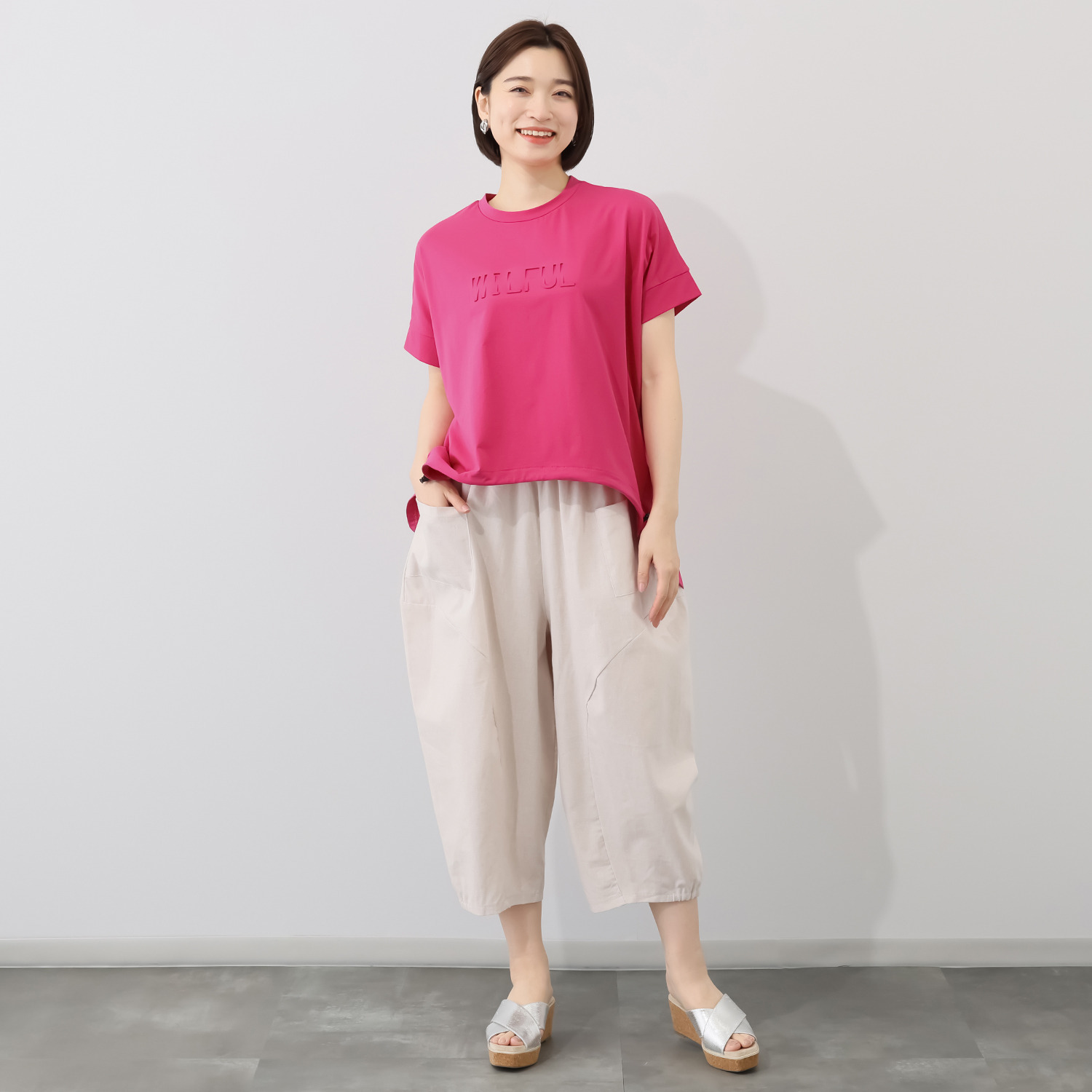 コイビトミサキ ドローストリング付 ロゴアクセント プルオーバー