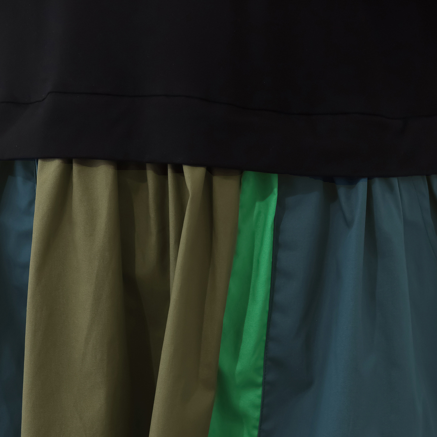 コイビトミサキ コットン１００％ 配色デザイン ドッキングワンピース