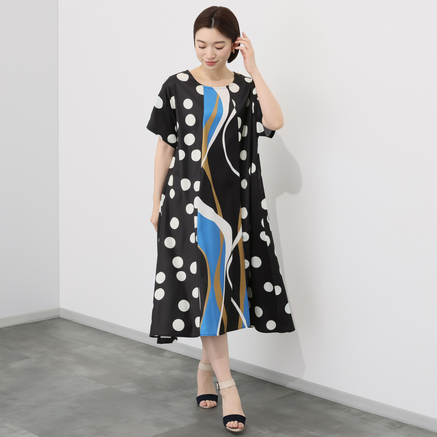 コイビトミサキ ドット＆アートプリント ワンピース