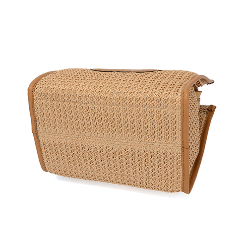 ラルジュ サークル型押アクセント スクエアかごバッグ