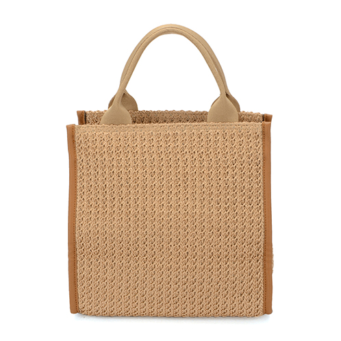 ラルジュ サークル型押アクセント スクエアかごバッグ