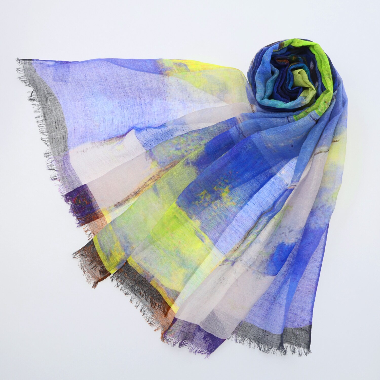 ダジュール 手書き風プリント ストール