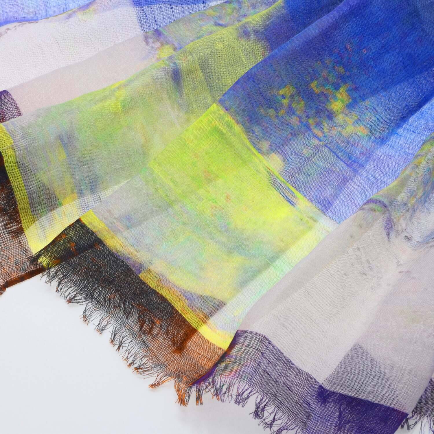 ダジュール 手書き風プリント ストール