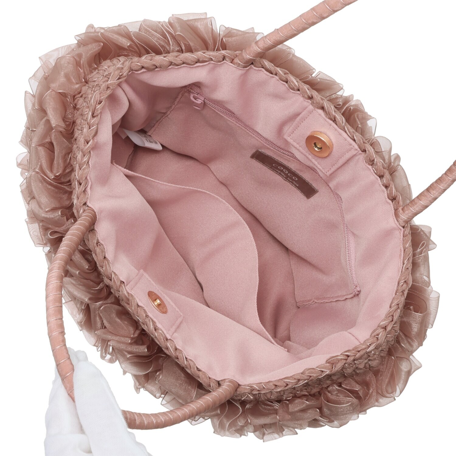 クーコ オーガンジーテープ フリルトート