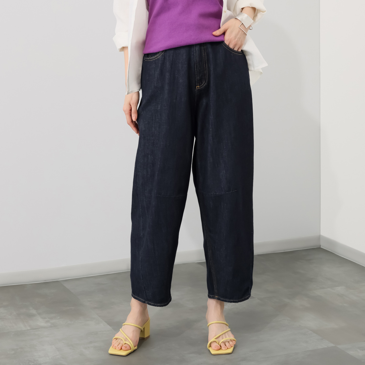 ＢＯＵＮＣＹ　ＢＯＮＤ 軽やかで柔らかい ライトオンスデニム カーブデザインパンツ