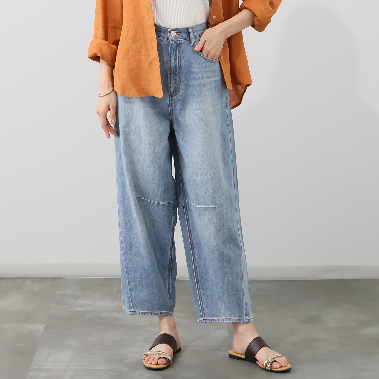 ＢＯＵＮＣＹ　ＢＯＮＤ 軽やかで柔らかい ライトオンスデニム カーブデザインパンツ