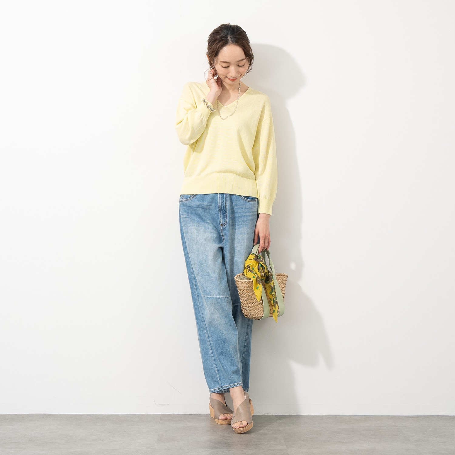 ＢＯＵＮＣＹ　ＢＯＮＤ 軽やかで柔らかい ライトオンスデニム カーブデザインパンツ