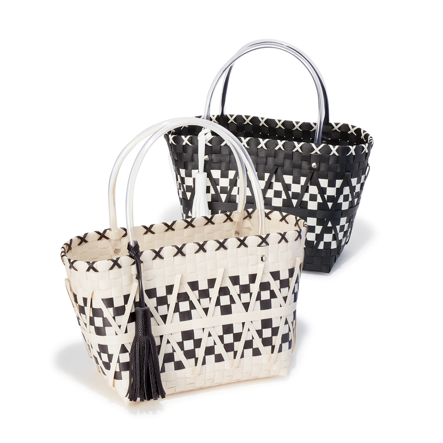 女の欲望 濡れてもお手入れ簡単！ 軽くて丈夫で使い勝手抜群 モノトーン メルカドバッグ