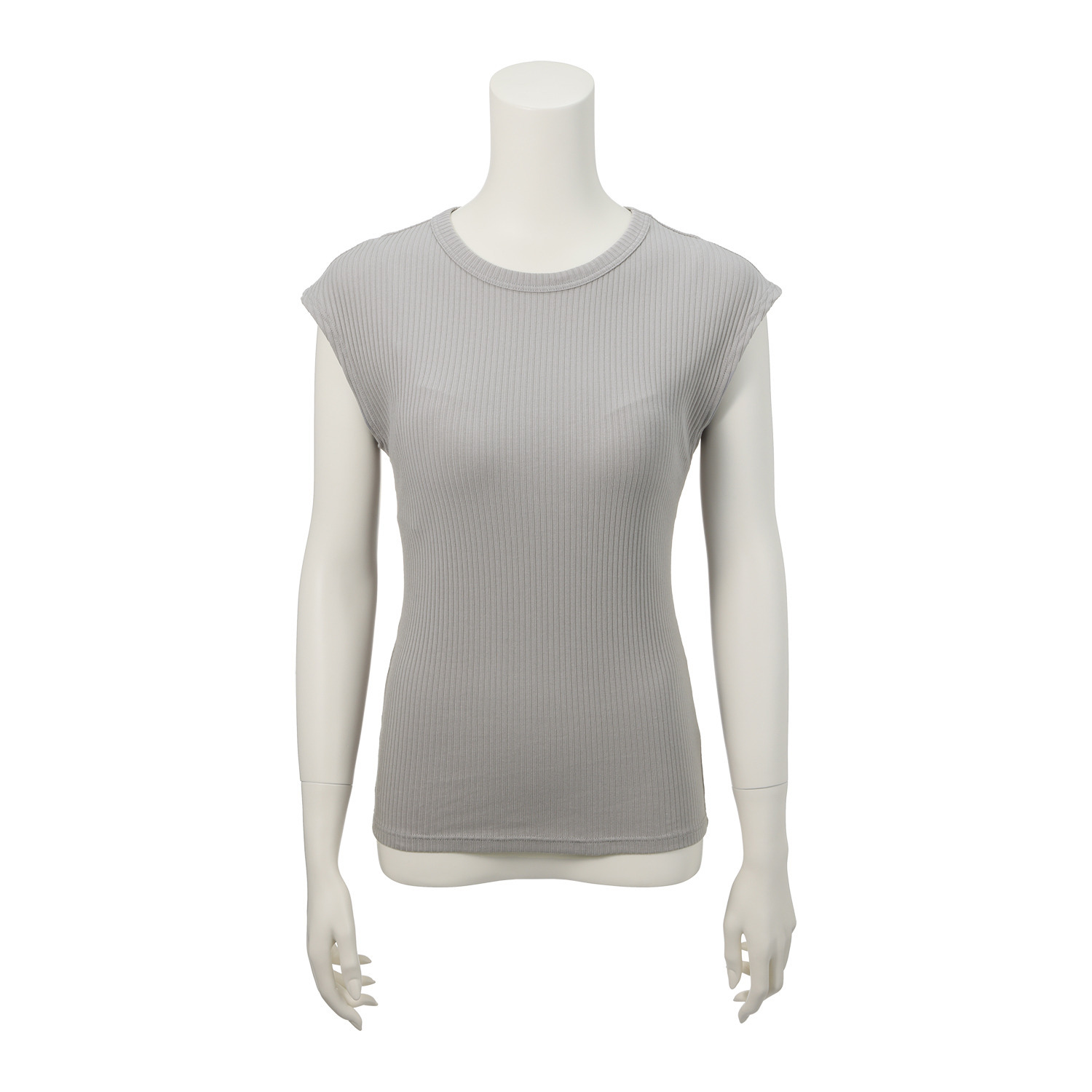 プラスケー コットンブレンド フレンチスリーブ カップ付 リブインナートップス ２枚セット