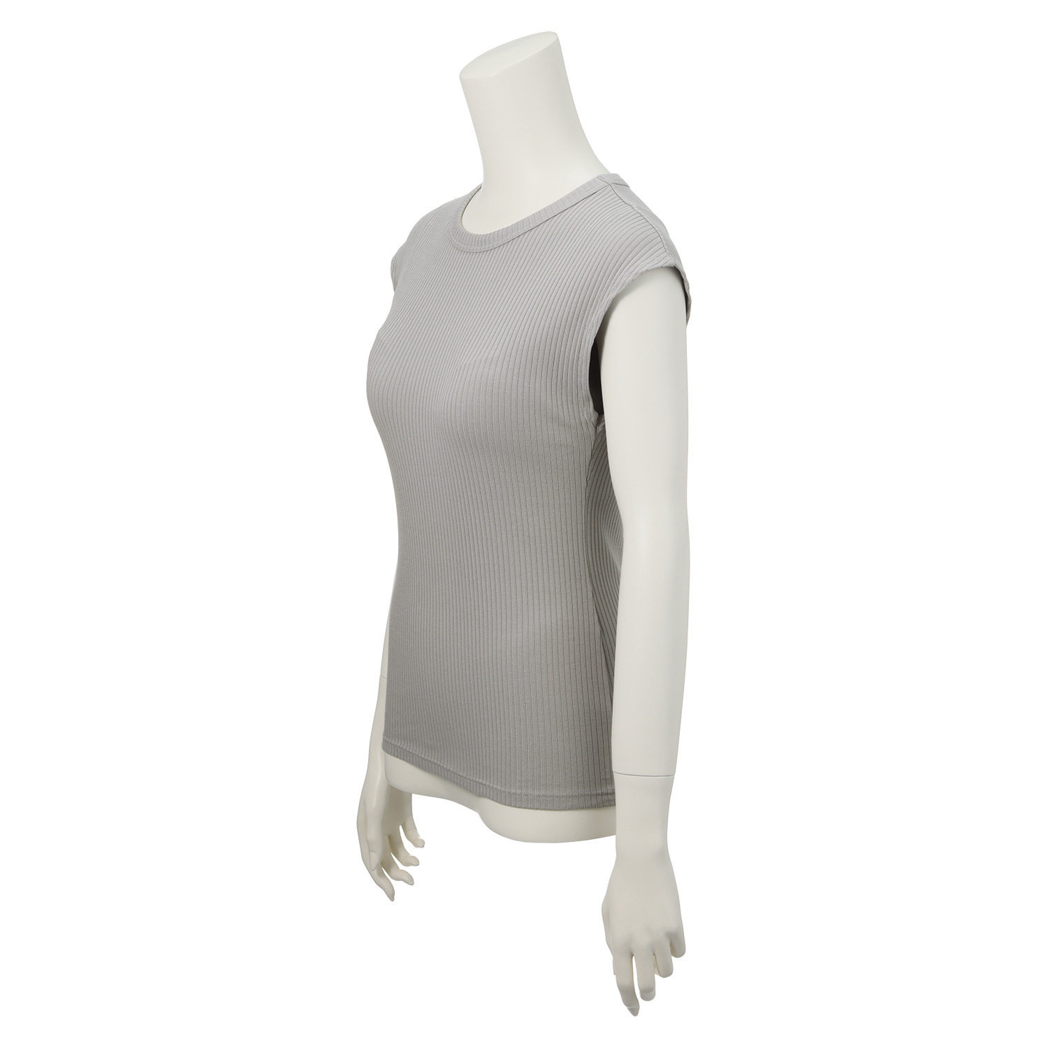 プラスケー コットンブレンド フレンチスリーブ カップ付 リブインナートップス ２枚セット