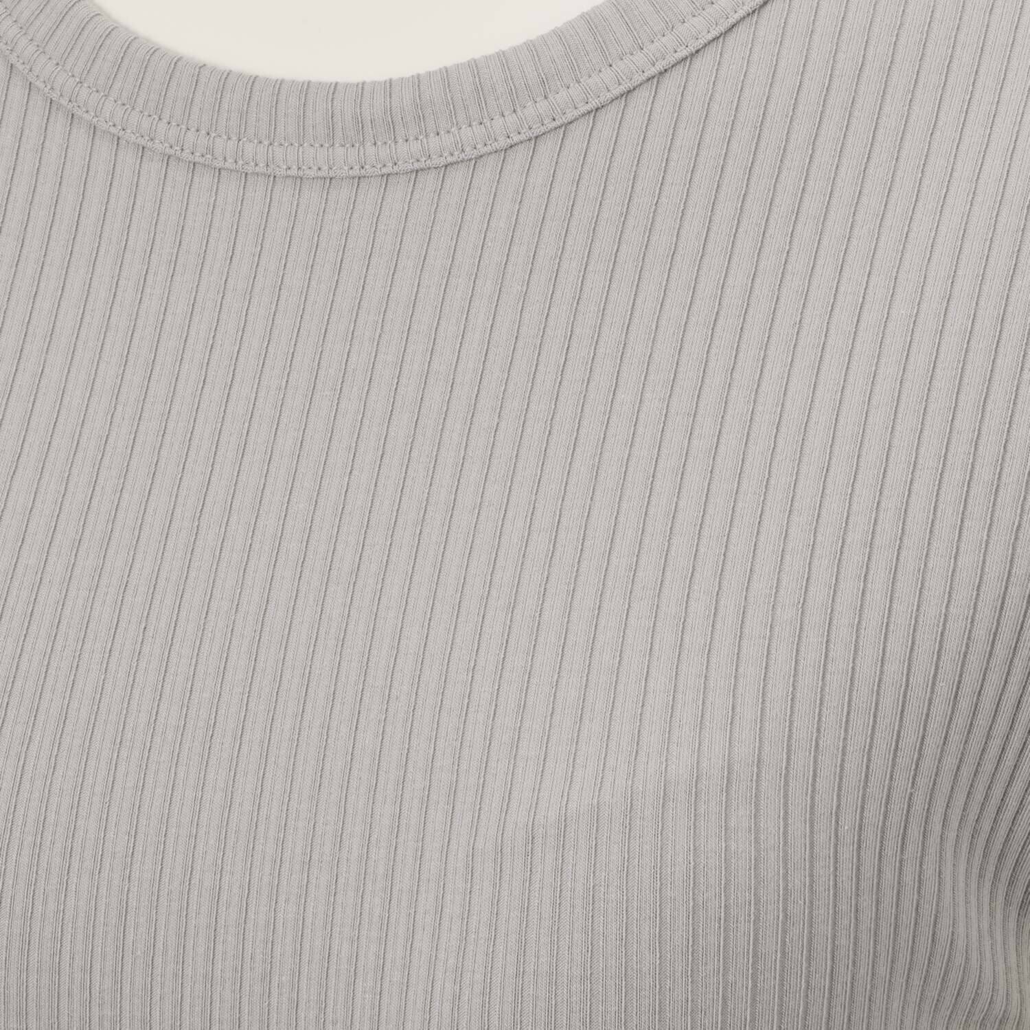 プラスケー コットンブレンド フレンチスリーブ カップ付 リブインナートップス ２枚セット