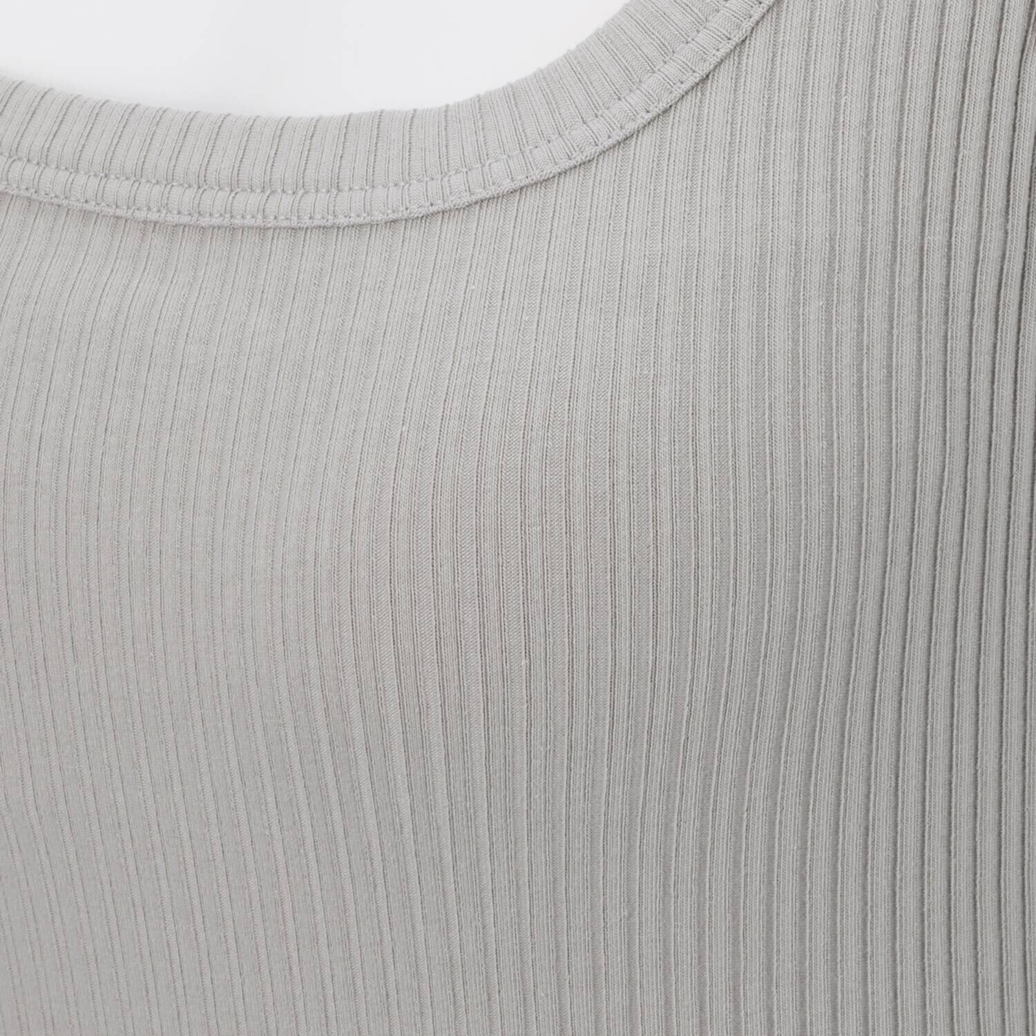 プラスケー コットンブレンド カップ付 リブタンクトップ ２枚セット