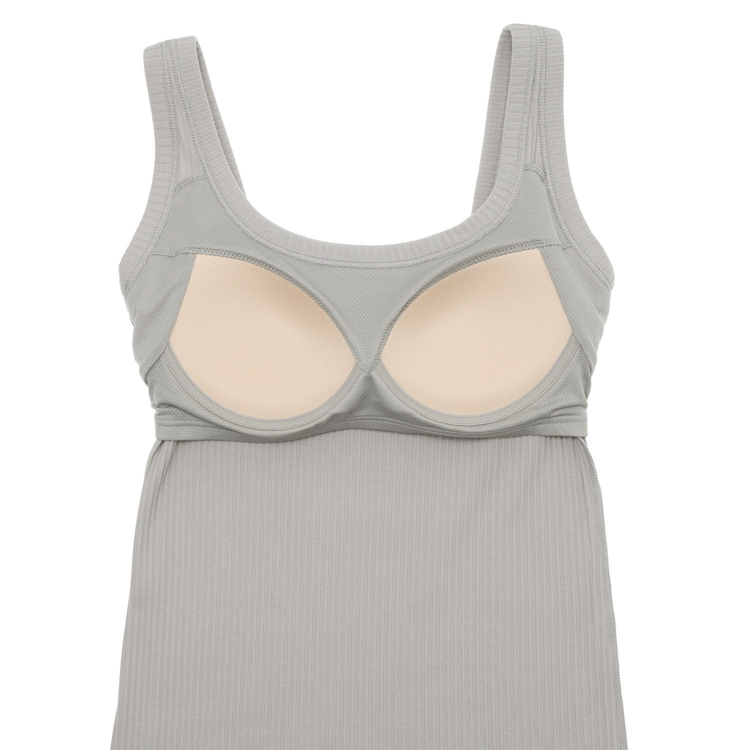 プラスケー コットンブレンド カップ付 リブタンクトップ ２枚セット