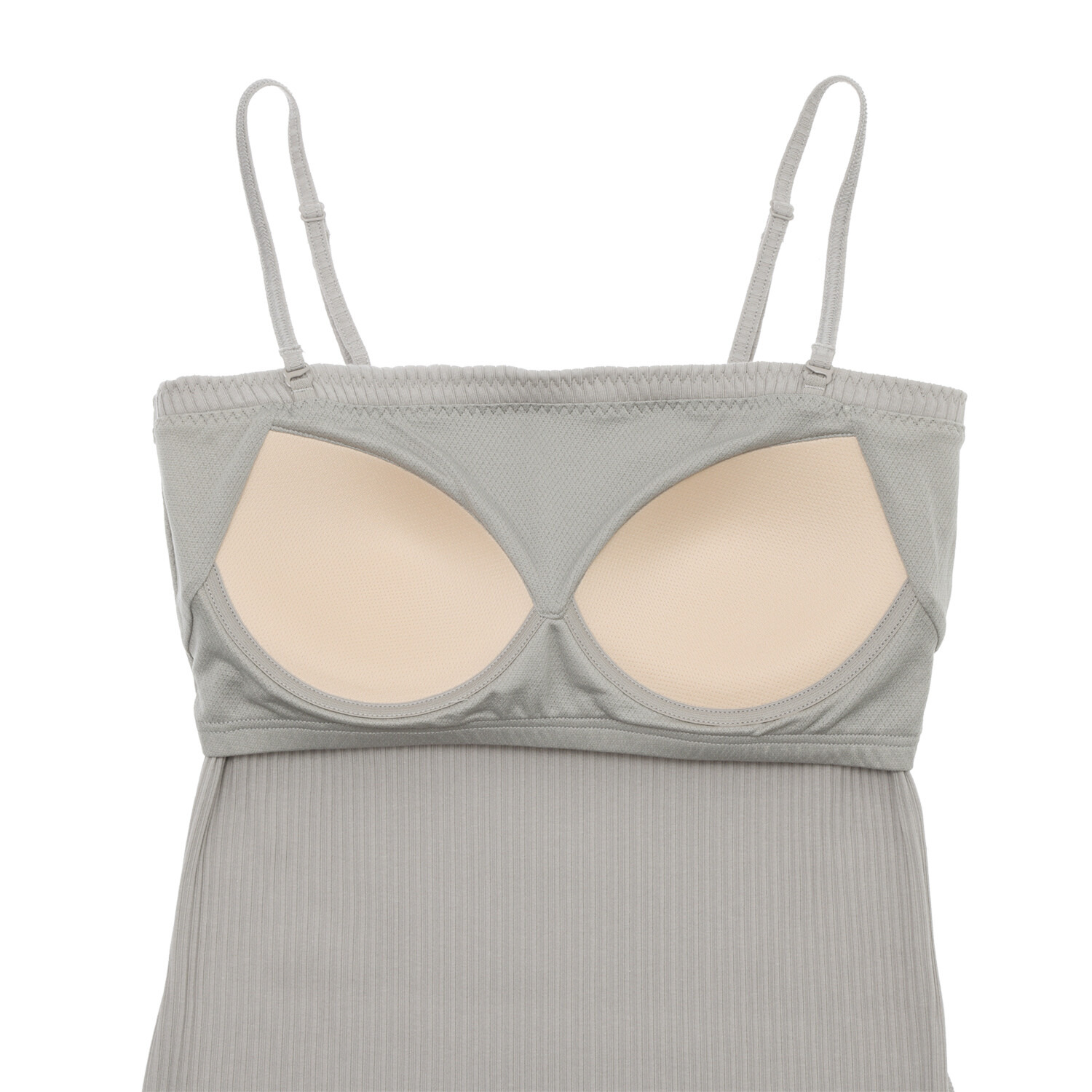 プラスケー コットンブレンド カップ付 リブベアトップ２枚セット