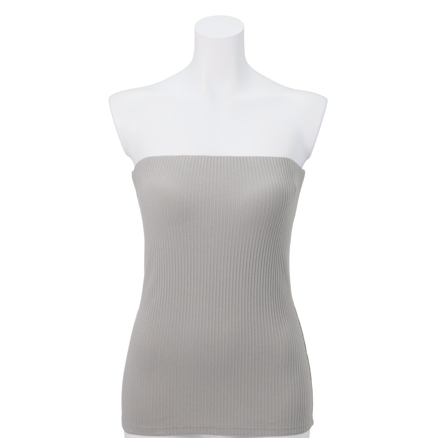 プラスケー コットンブレンド カップ付 リブベアトップ２枚セット